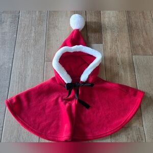 Fork Chips Girl Toddler Baby Christmas Red Cape